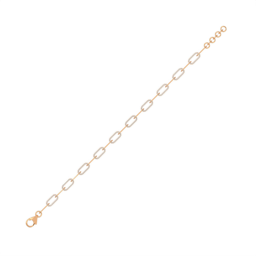 Diamond Paperclip Link Bracelet