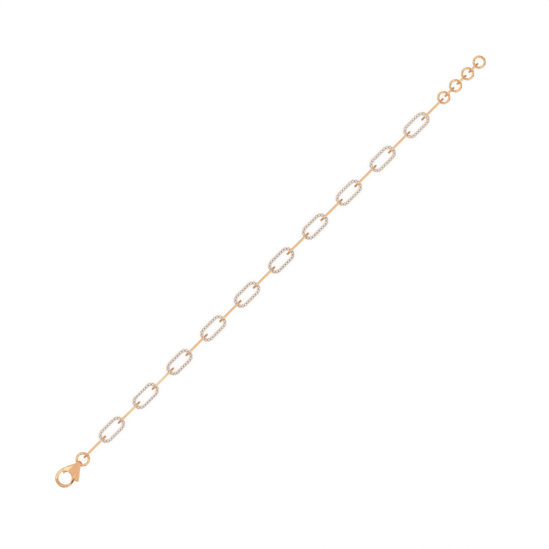 Diamond Paperclip Link Bracelet