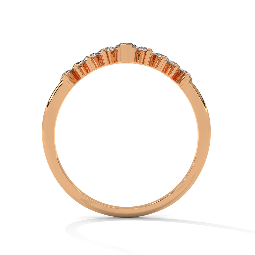 Marquise & Round Diamond Chevron Ring