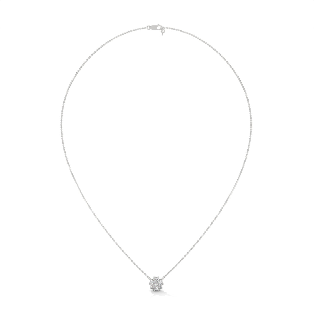 Heart Diamond Floral Pendant