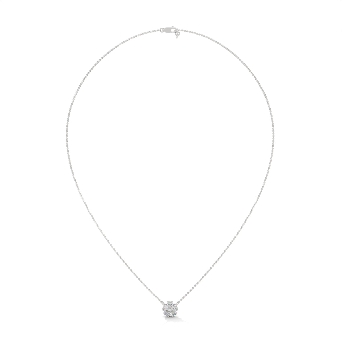 Heart Diamond Floral Pendant – view 3 of 9, lab grown diamond necklace | Jewelix Atelier