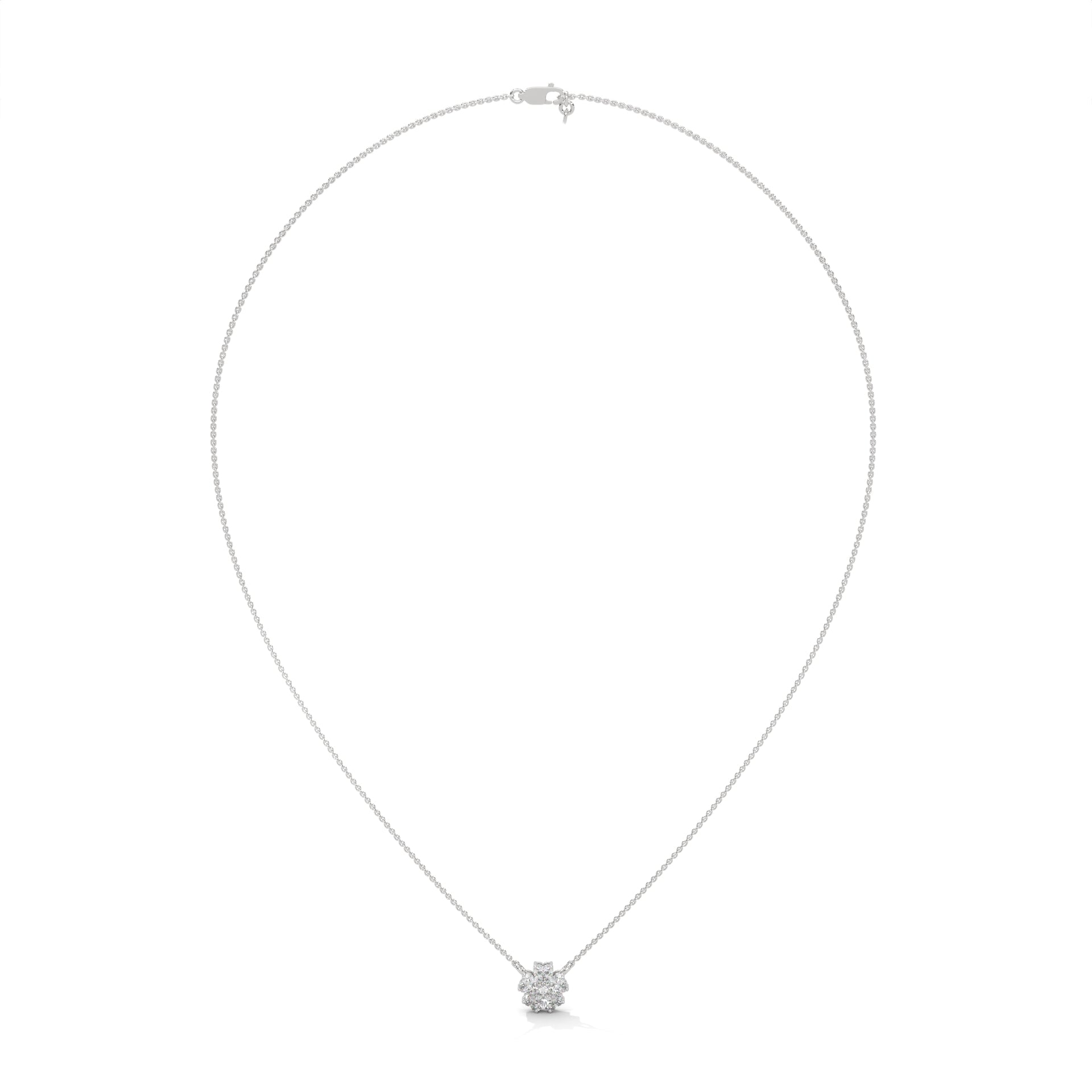 Heart Diamond Floral Pendant
