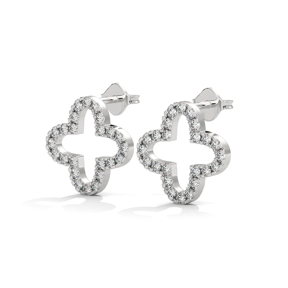 Diamond Clover Stud Earring