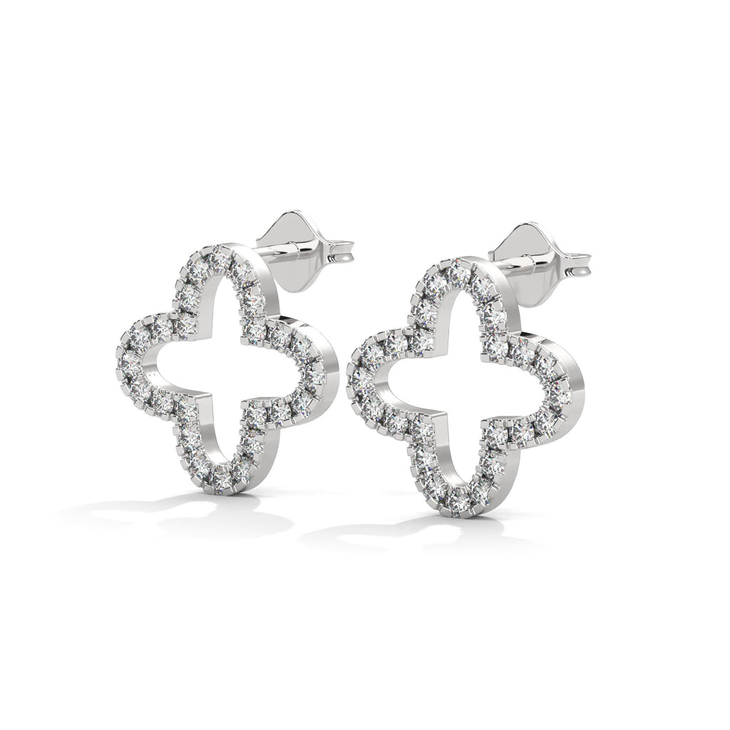 Diamond Clover Stud Earring