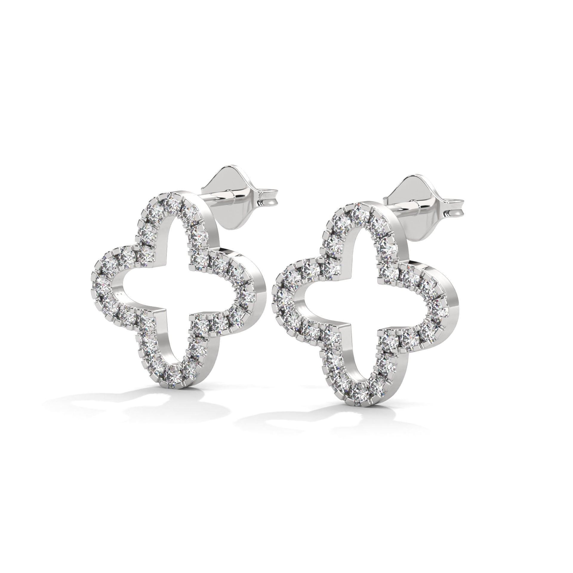 Diamond Clover Stud Earring