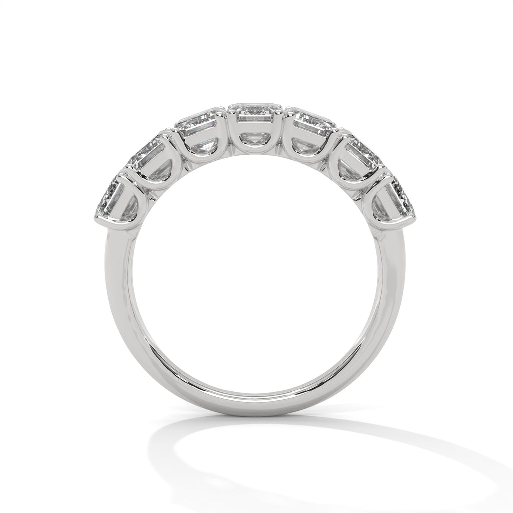 Emerald Cut Seven Stone Diamond Anniversary Ring