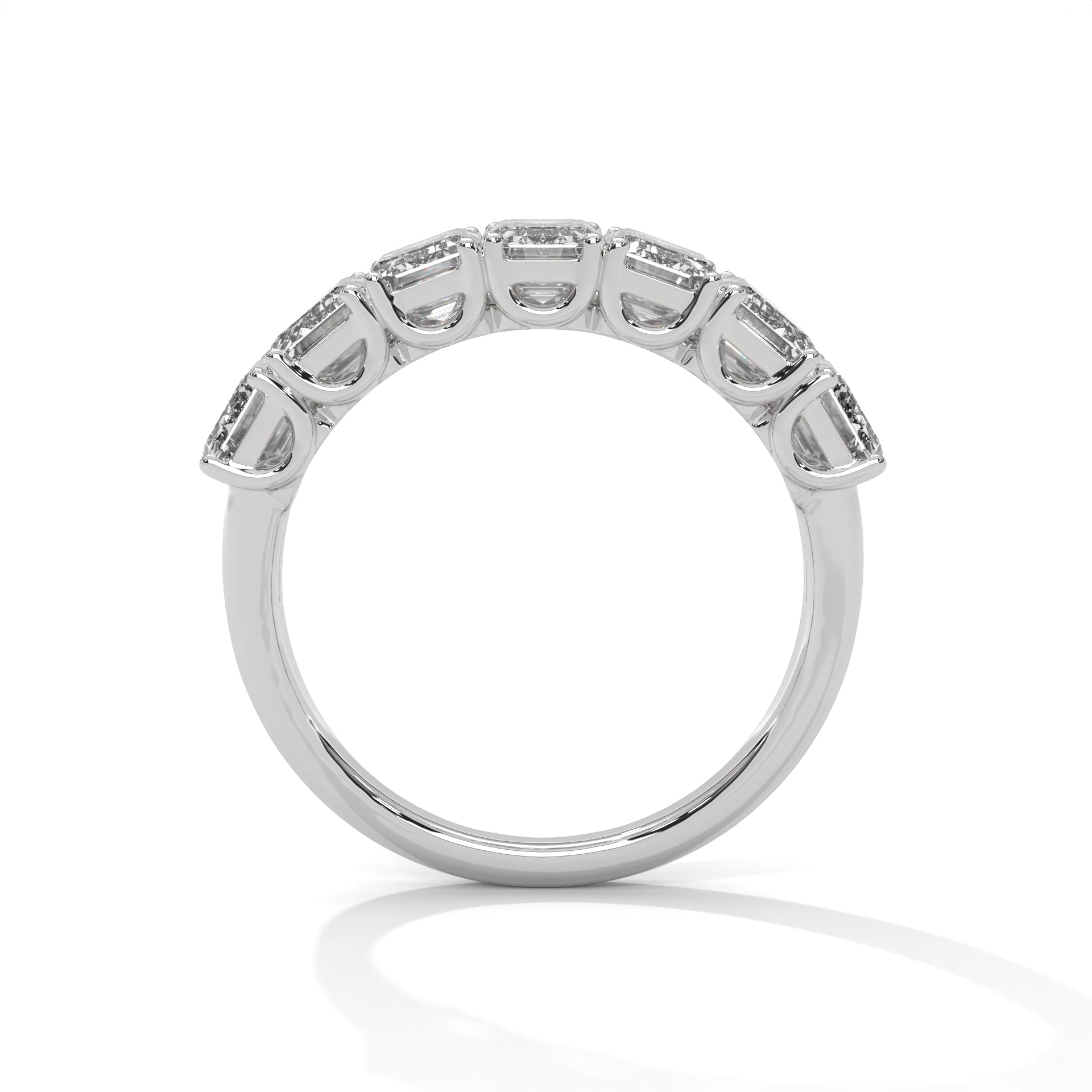 Emerald Cut Seven Stone Diamond Anniversary Ring