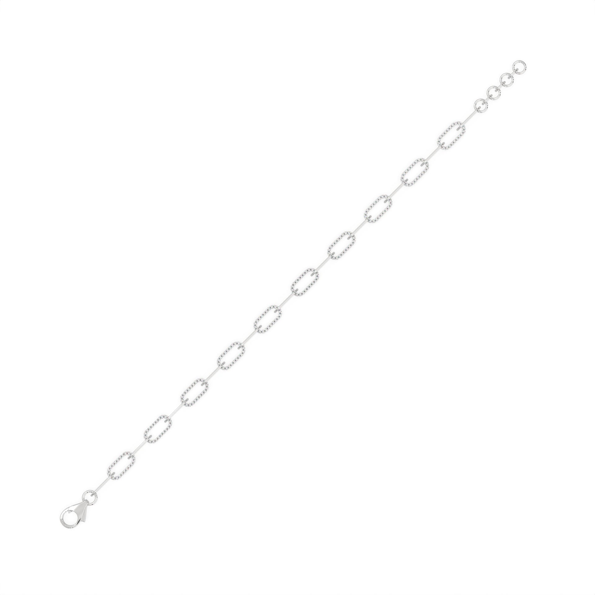 Diamond Paperclip Link Bracelet