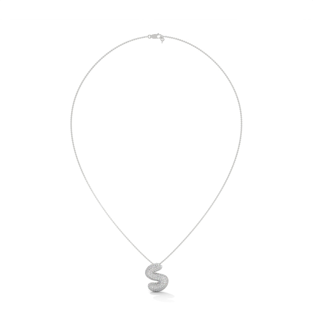 Diamond Initial "S" Pendant Necklace