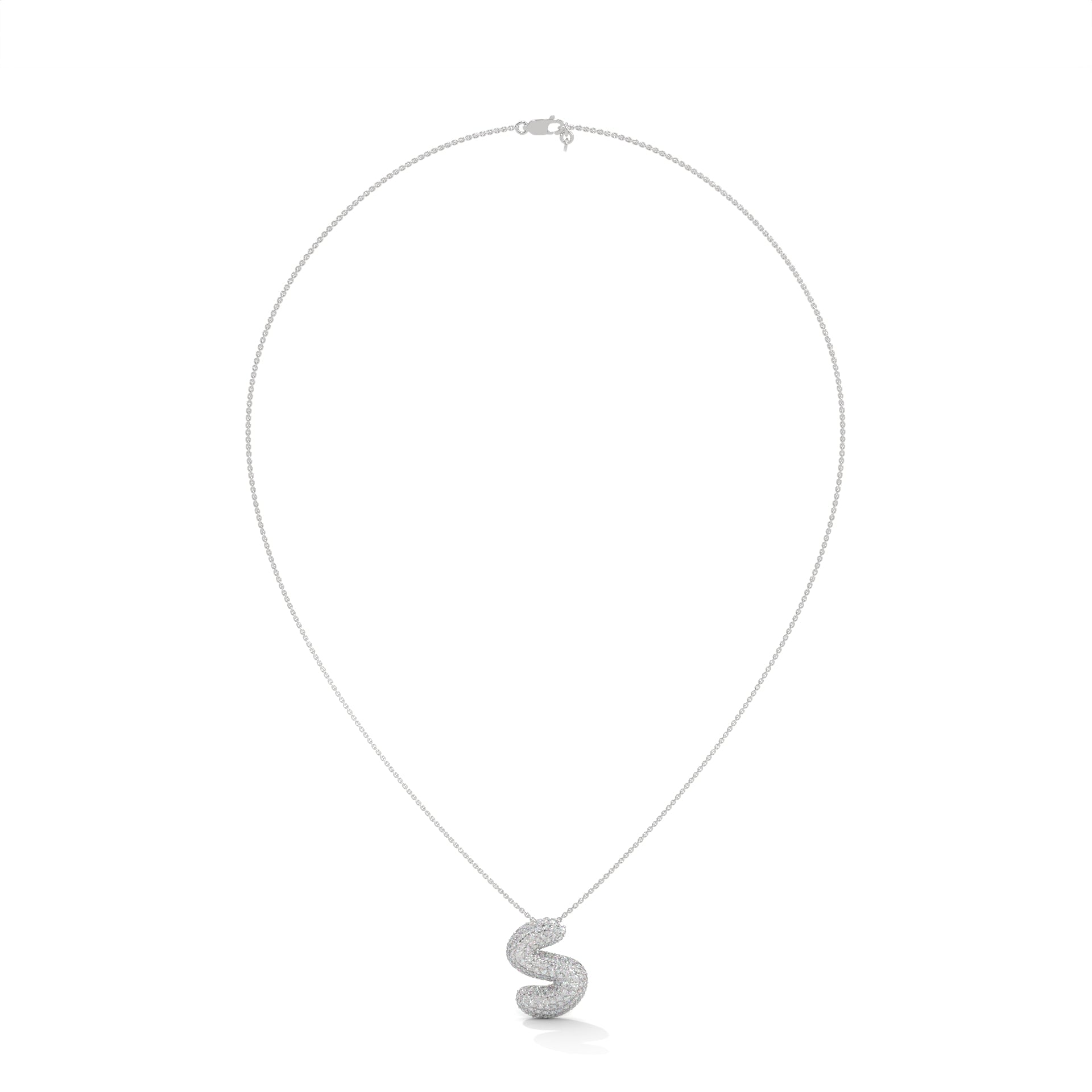 Diamond Initial "S" Pendant Necklace