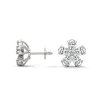 Pear Diamond Floral Stud Earrings