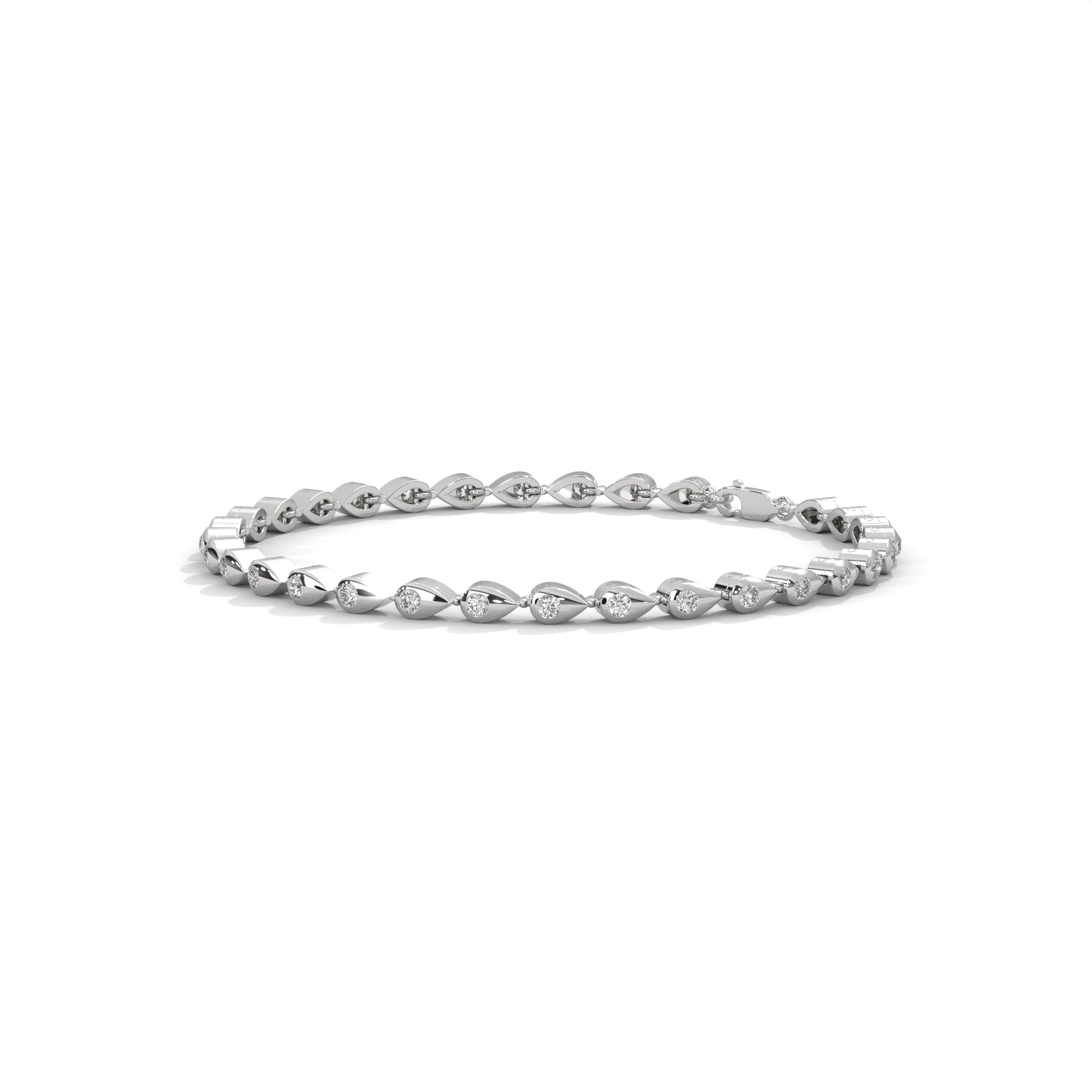 Bezel Diamond Teardrop Bracelet