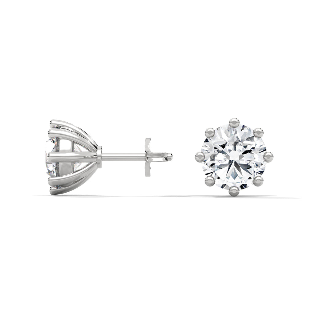 Round Brilliant Solitaire Diamond Stud Earrings