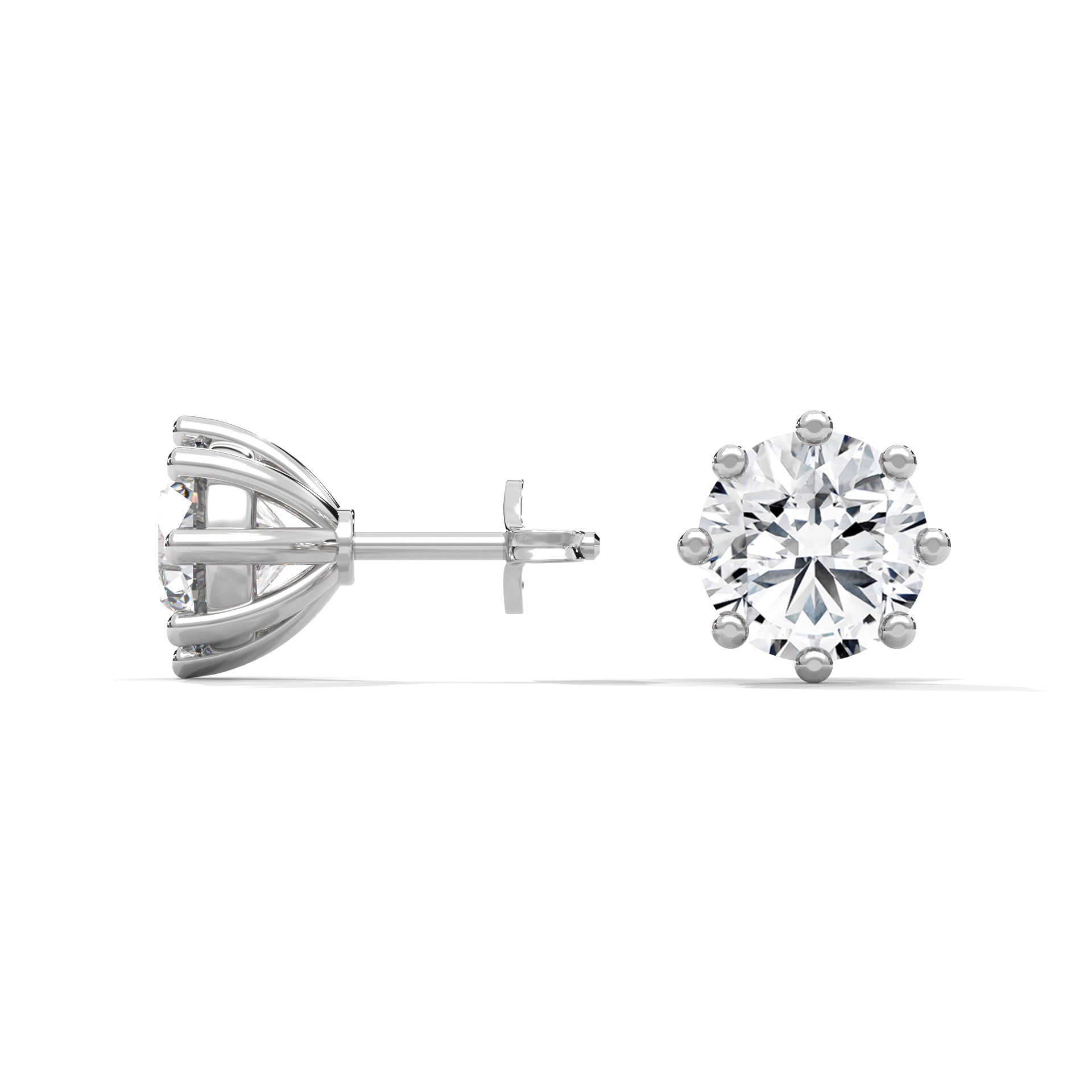 Round Brilliant Solitaire Diamond Stud Earrings