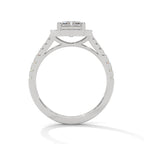 Emerald Cut Hexagon Halo Diamond Ring