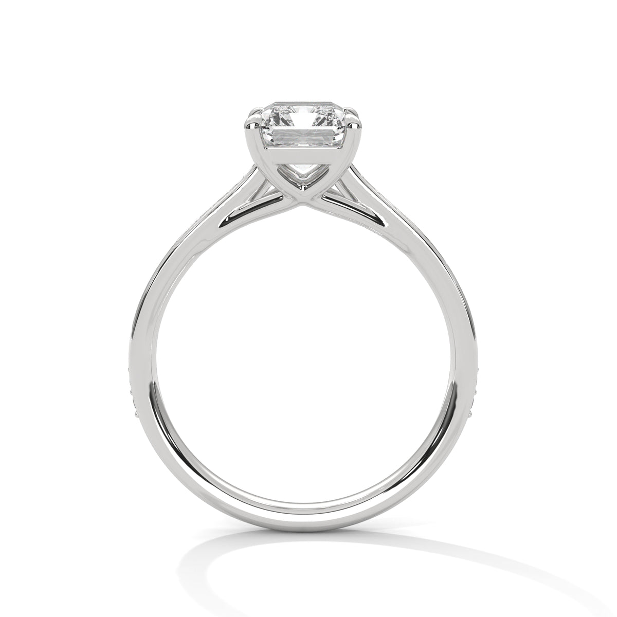 Radiant Cut Diamond Pavé Engagement Ring – view 3 of 9, lab grown diamond ring | Jewelix Atelier