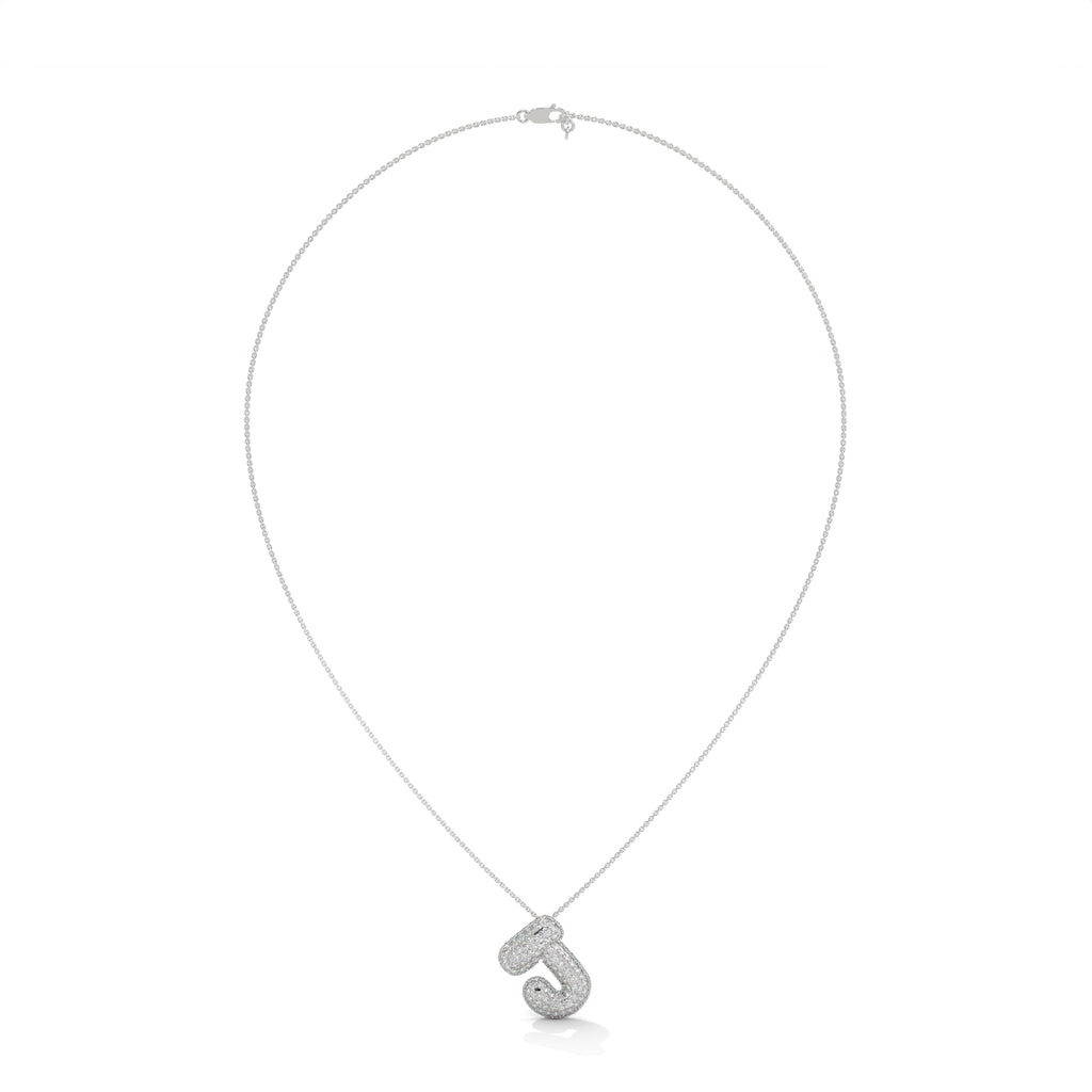Diamond Initial "J" Pendant