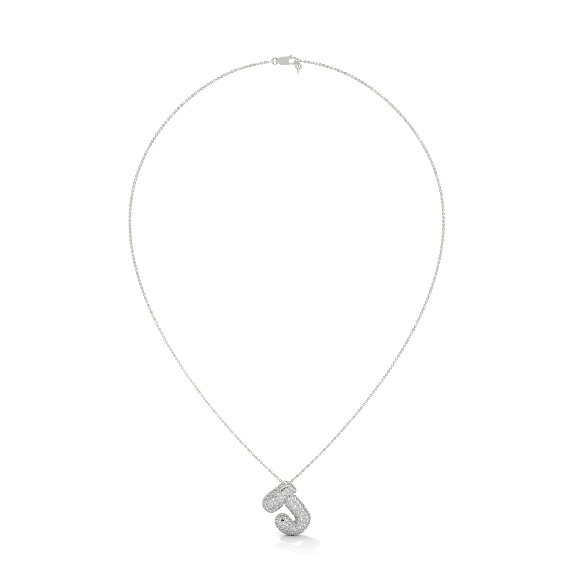 Diamond Initial "J" Pendant