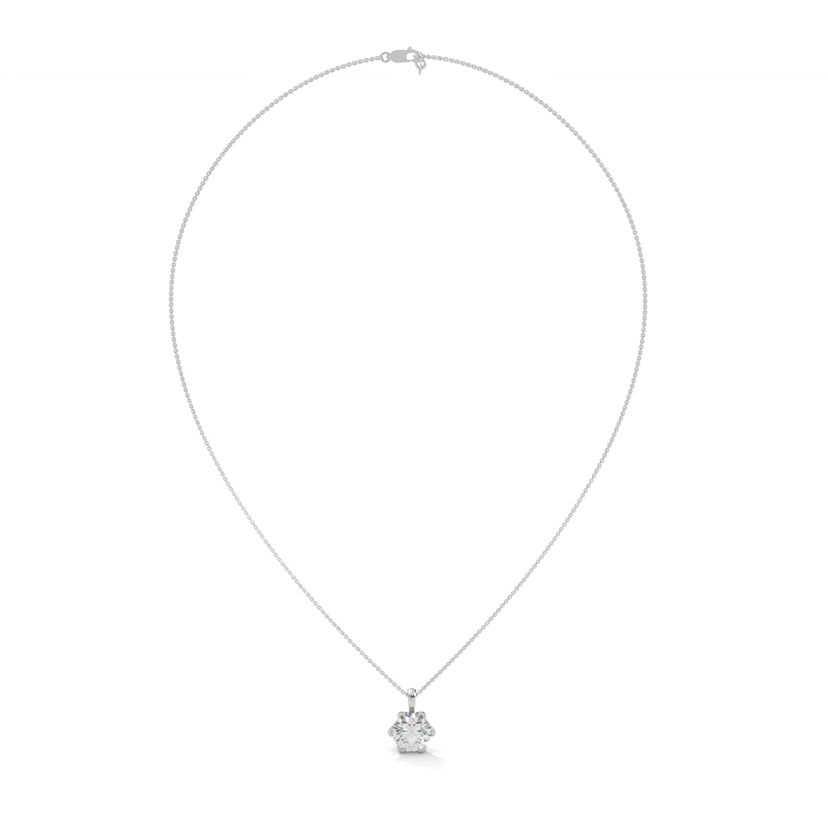 Round Solitaire Diamond Pendant – view 3 of 9, lab grown diamond necklace | Jewelix Atelier