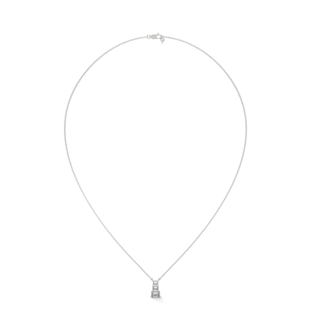Emerald Cut Diamond Bar Pendant