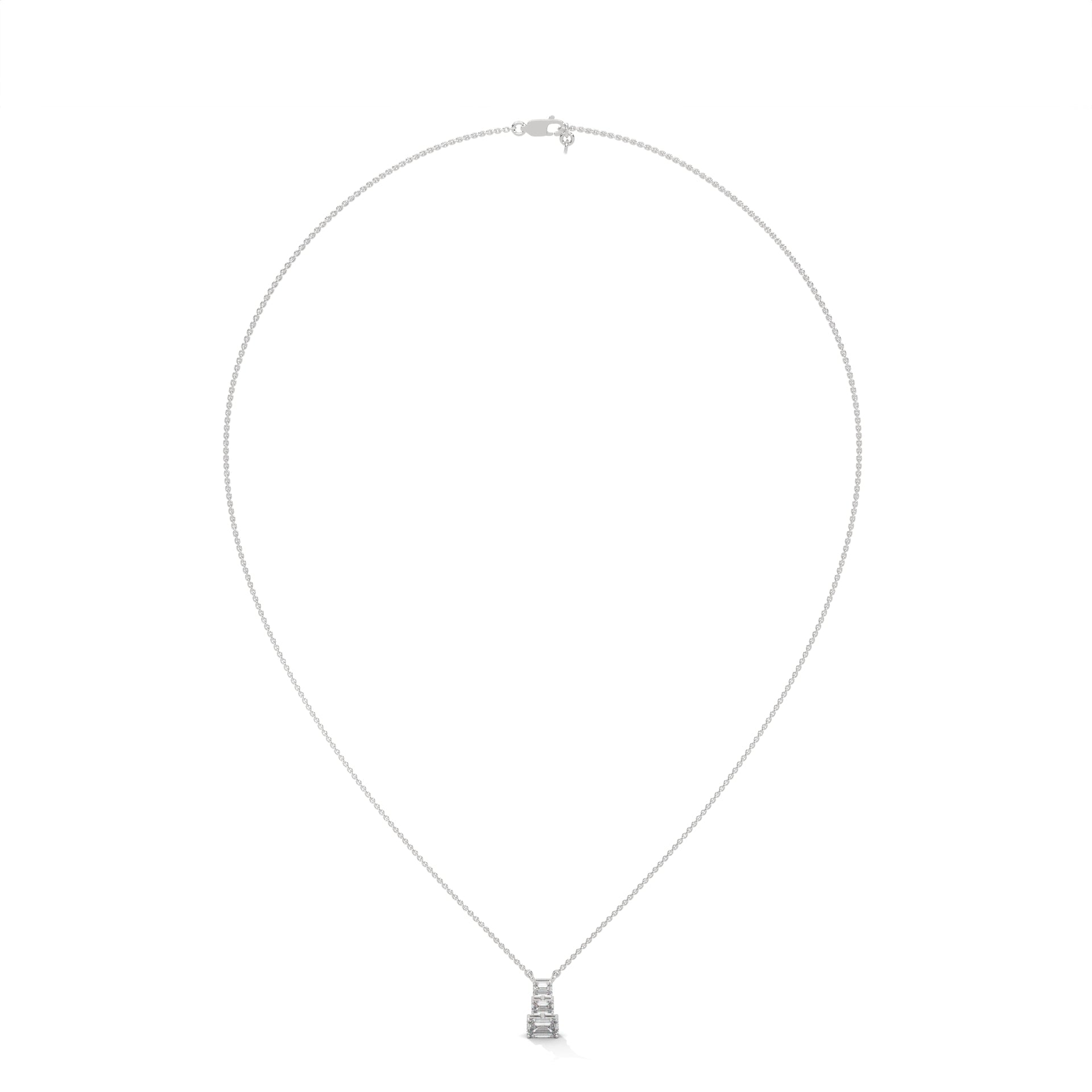 Emerald Cut Diamond Bar Pendant
