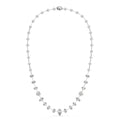 Multi Shape Diamond Station Necklace with Pear Center