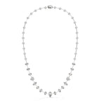 Multi Shape Diamond Station Necklace with Pear Center