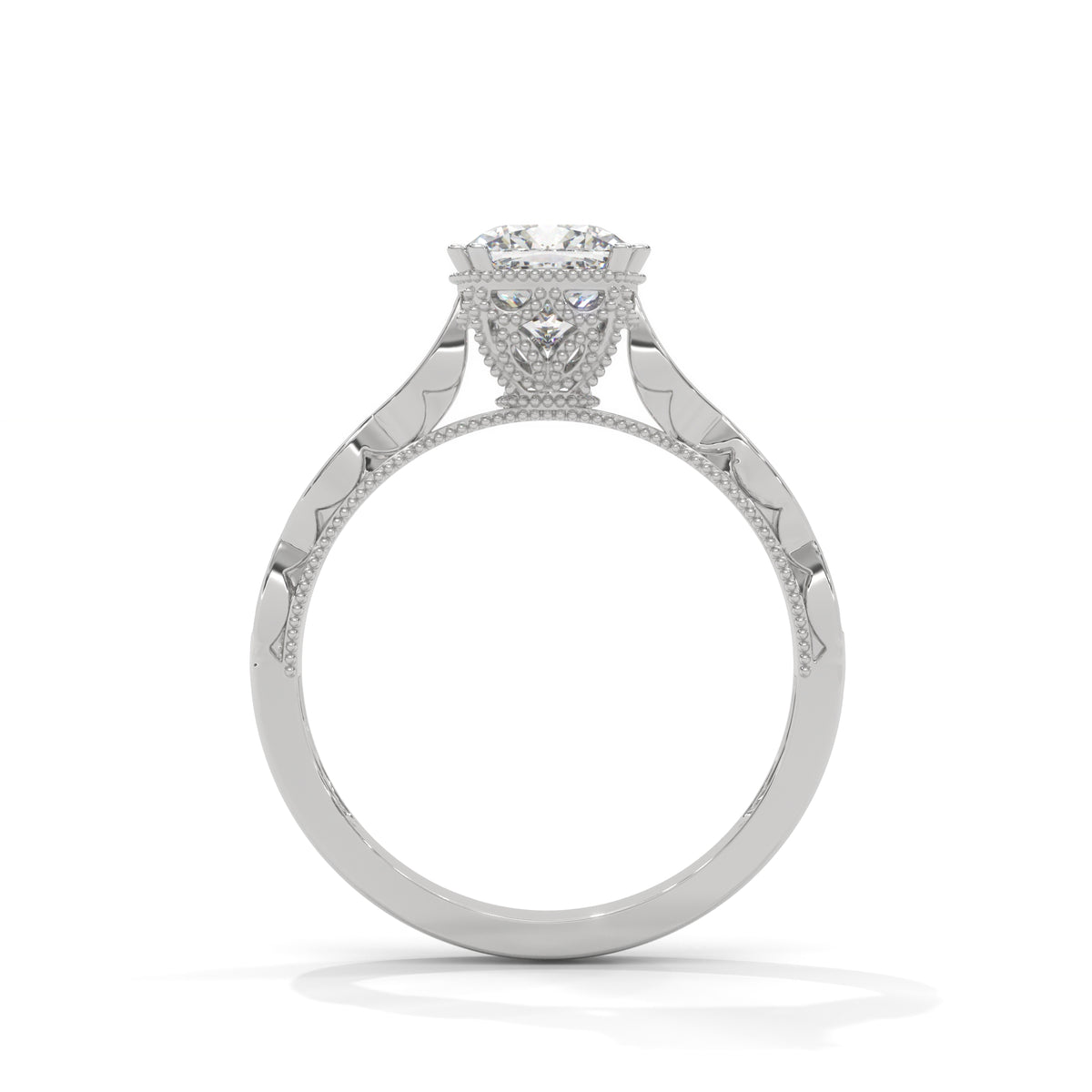 Vintage Cushion Cut Diamond Ring – view 3 of 9, lab grown diamond ring | Jewelix Atelier
