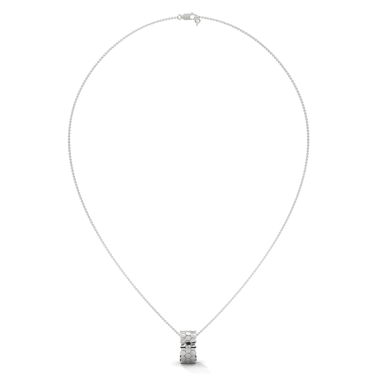 Honeycomb Diamond Pendant – view 3 of 9, lab grown diamond necklace | Jewelix Atelier