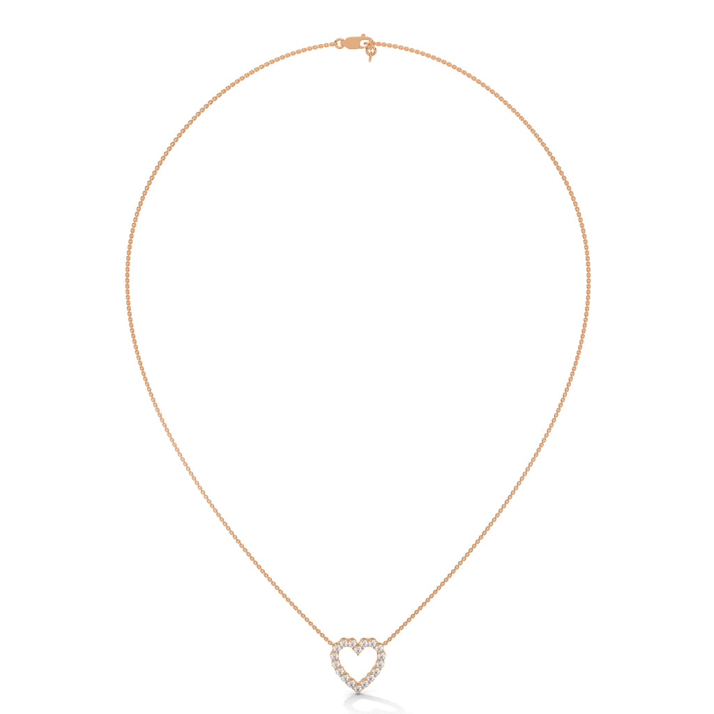 Open Heart Diamond Pendant