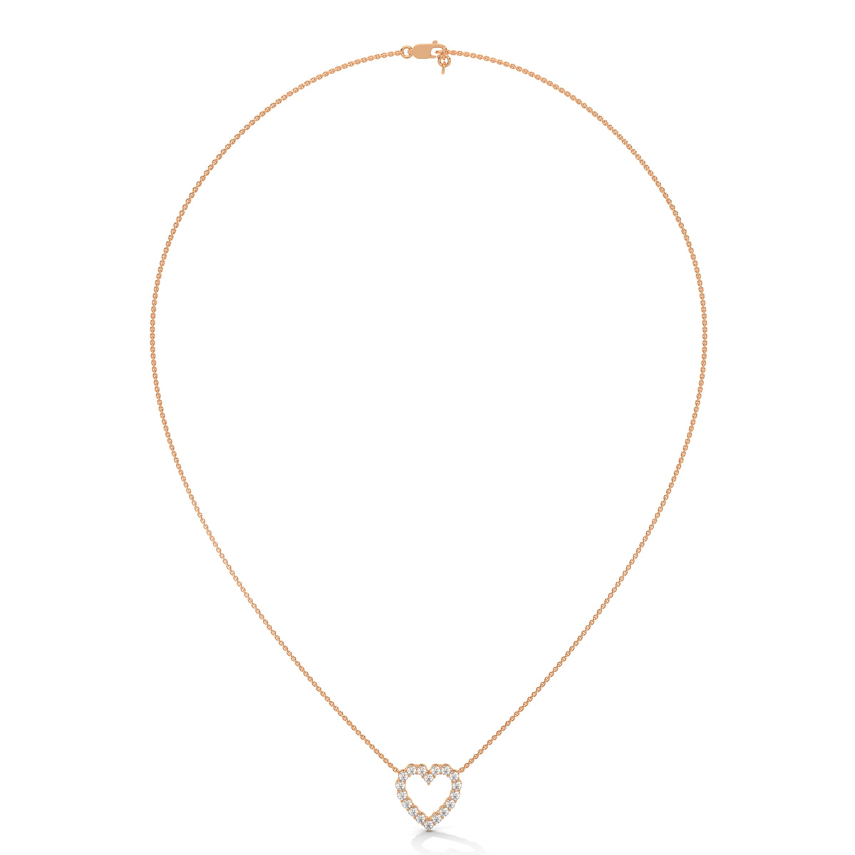 Open Heart Diamond Pendant – view 6 of 9, lab grown diamond necklace | Jewelix Atelier