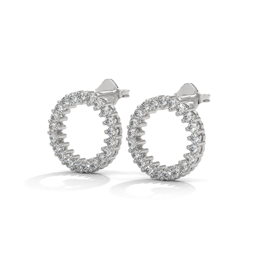 Diamond Circle Stud Earrings