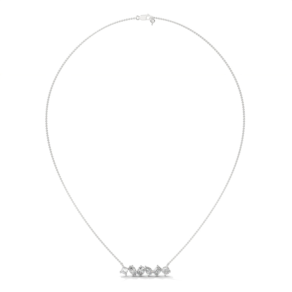 Multi Shape Diamond Bar Pendant