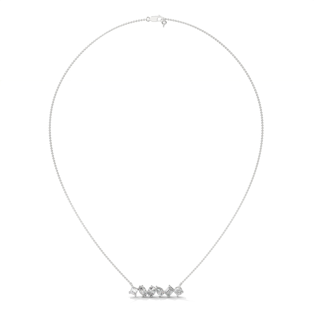 Multi Shape Diamond Bar Pendant – view 3 of 9, lab grown diamond pendant | Jewelix Atelier