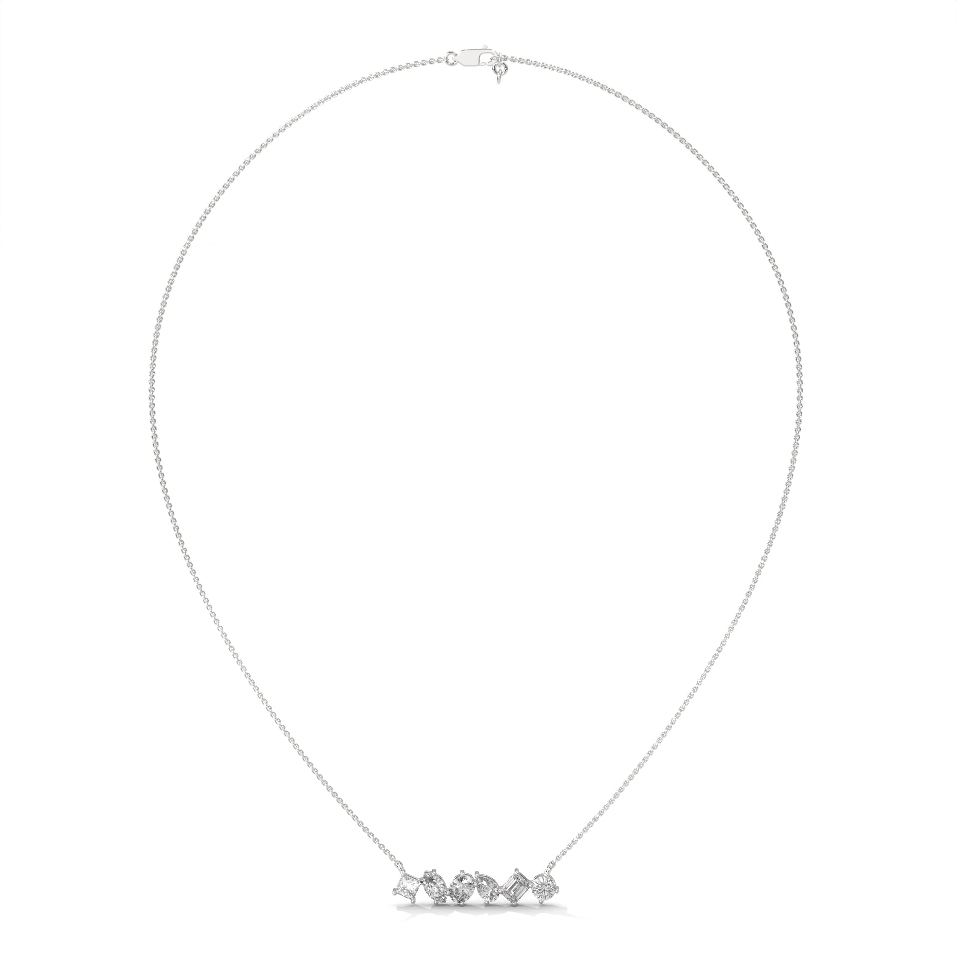 Multi Shape Diamond Bar Pendant