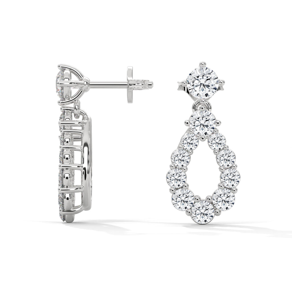 Diamond Teardrop Drop Earrings