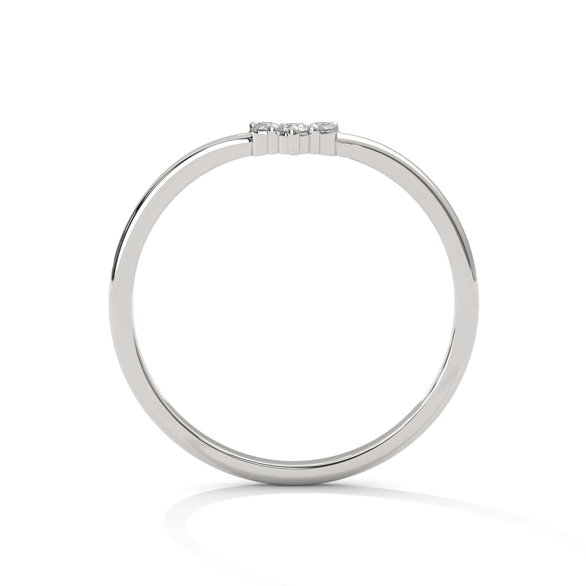 Diamond Chevron Wishbone Ring