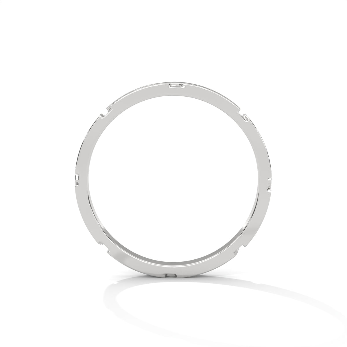 Faceted Gold Wedding Band – view 7 of 9, lab grown diamond band | Jewelix Atelier