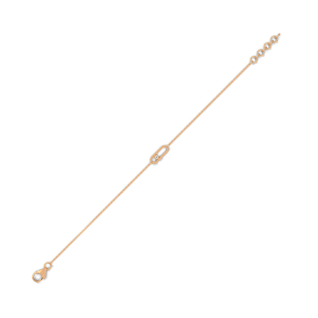 Floating Diamond Paperclip Bracelet