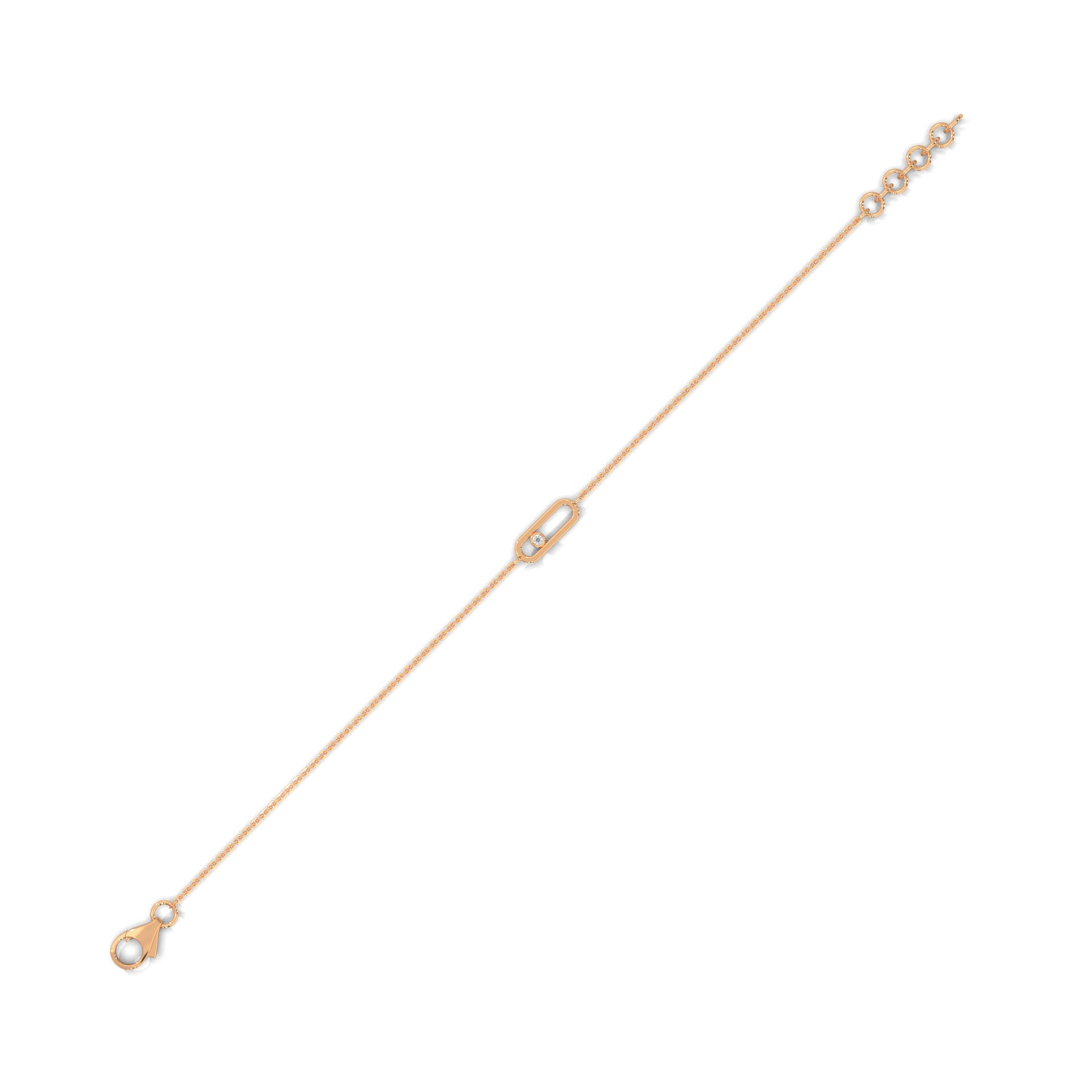 Floating Diamond Paperclip Bracelet