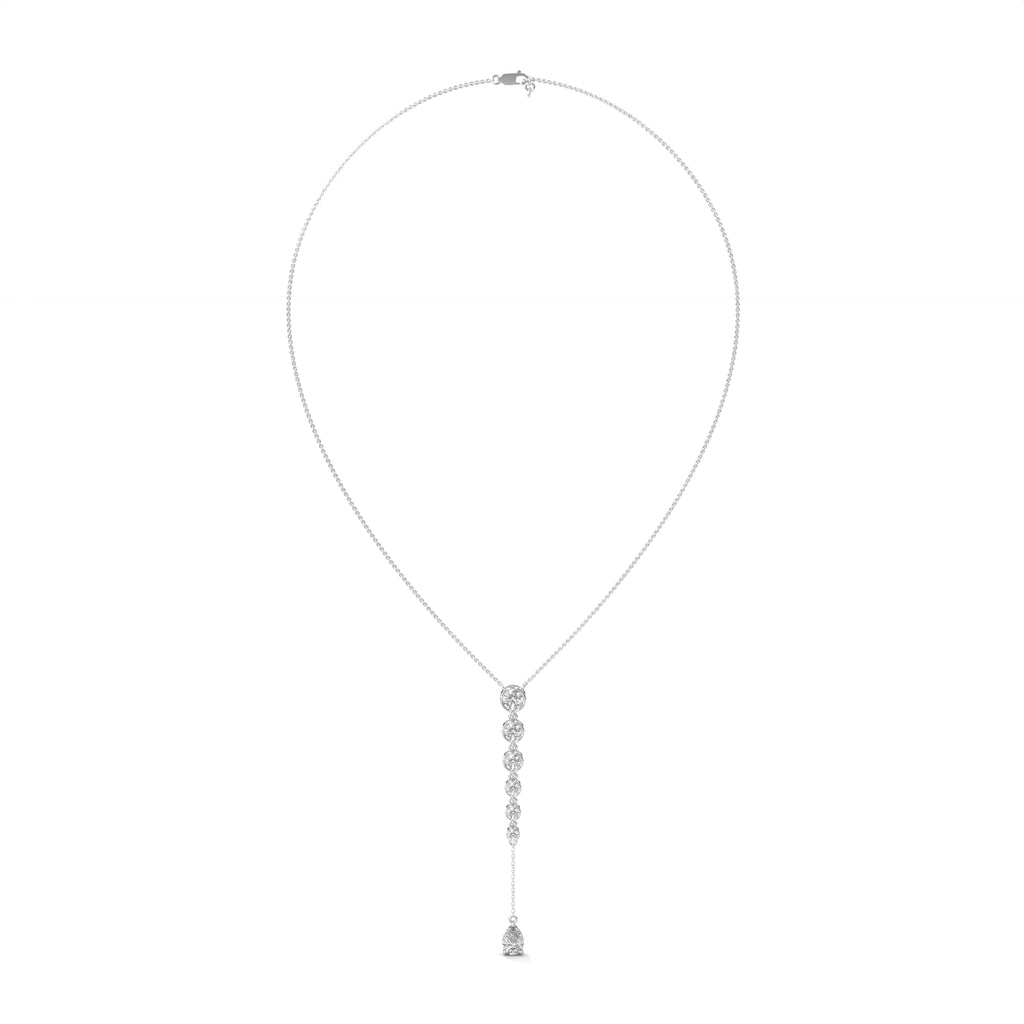 Pear Diamond Y Drop Necklace