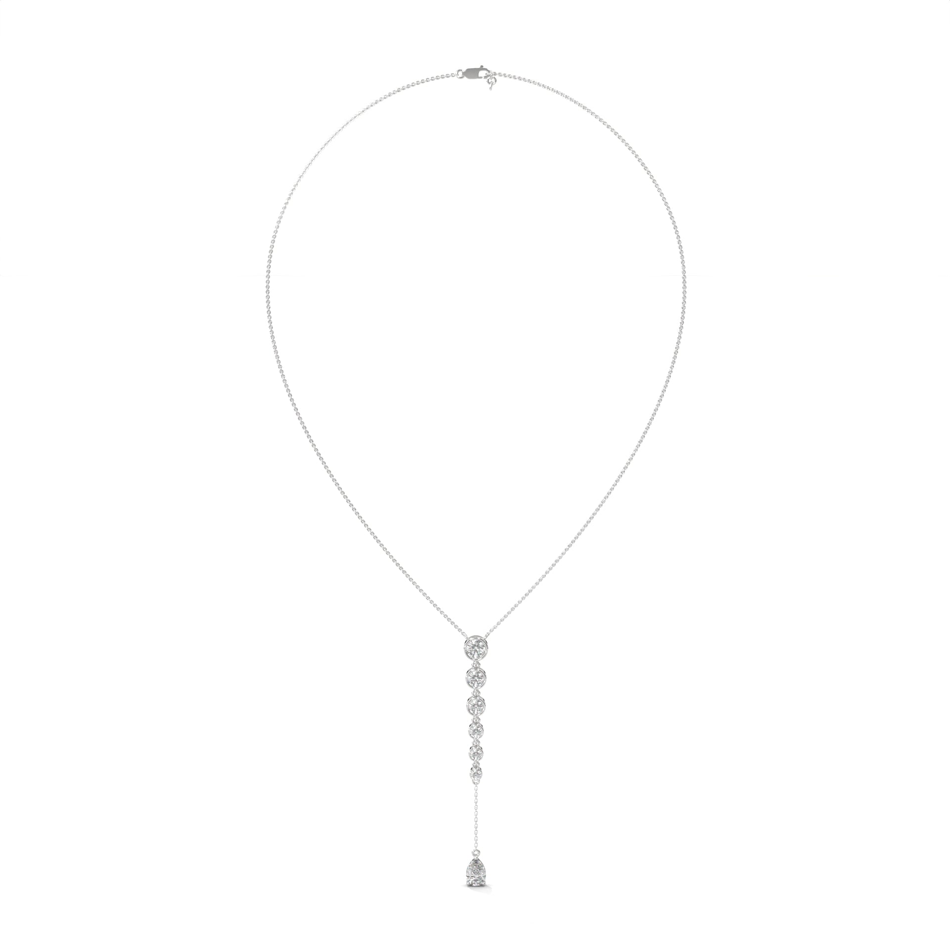 Pear Diamond Y Drop Necklace