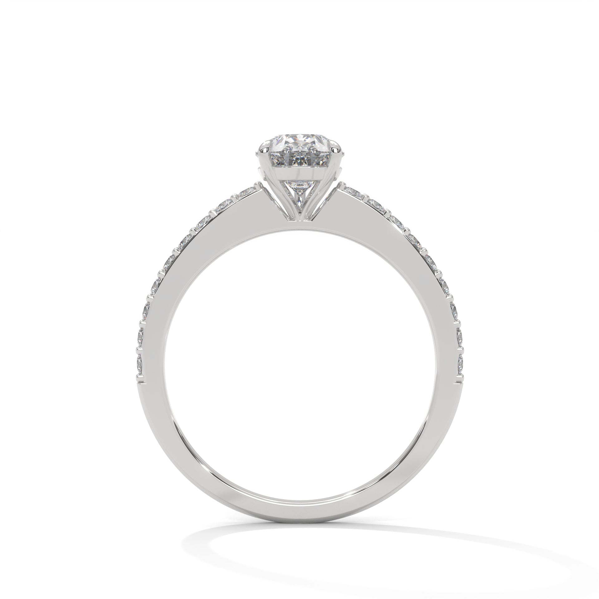 Pear Cut Diamond Pavé Engagement Ring
