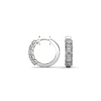 Emerald Cut Diamond Hoop Earrings