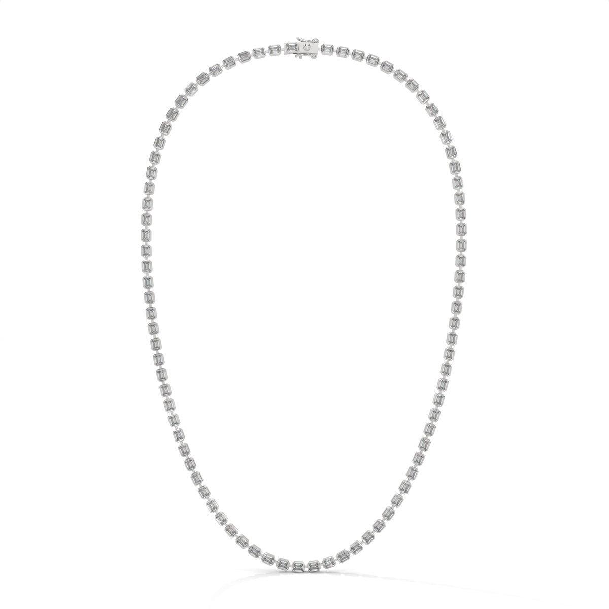 Emerald Cut Diamond Tennis Necklace – view 3 of 9, lab grown diamond necklace | Jewelix Atelier