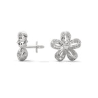 Open Floral Diamond Stud Earrings