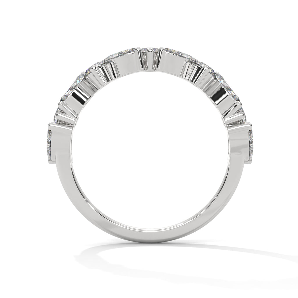 Marquise & Round Diamond Alternating Band Ring
