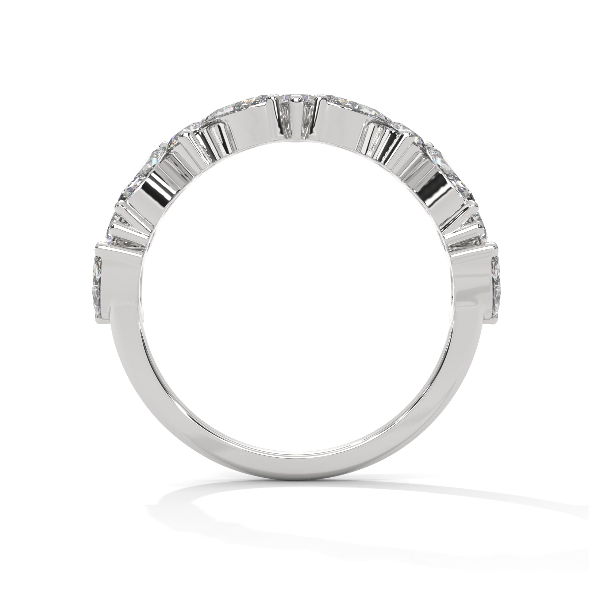 Marquise & Round Diamond Alternating Band Ring