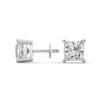 Princess Cut Solitaire Diamond Stud Earrings
