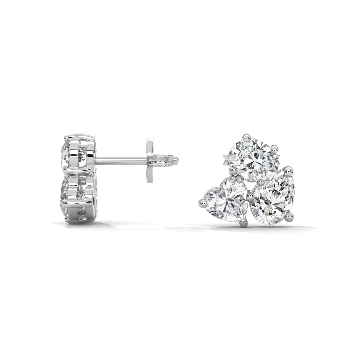 Amour Trinité Lab Grown Diamond Earrings, detail view — Jewelix Atelier